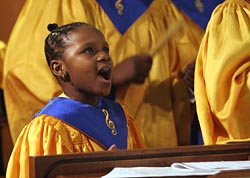 GIRL SINGS DURING MASS FOR YOUNG CATHOLICS OF AFRICAN ANCESTRY I