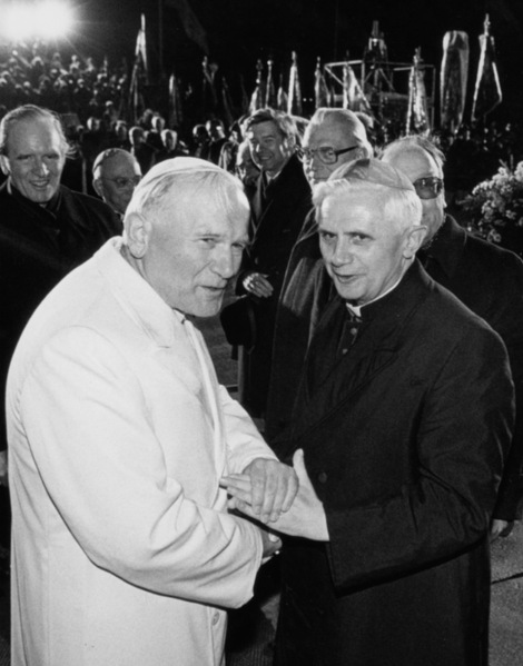 POPE JOHN PAUL II MEETS THEN-CARDINAL RATZINGER IN 1980
