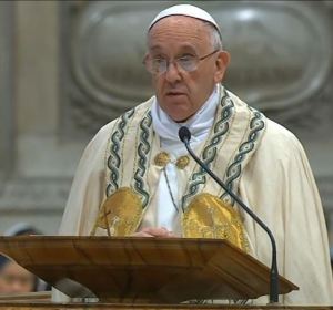 Pope Francis preaches in St. Peter's Basilica, explaining why he's called a Holy Year.